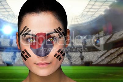 Beautiful korea fan in face paint