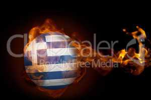 Fire surrounding greece ball