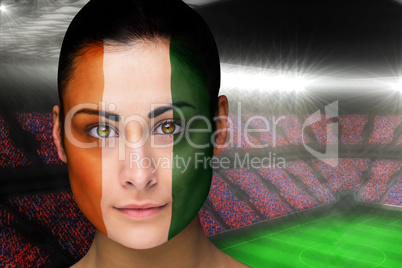 Beautiful ivory coast fan in face paint