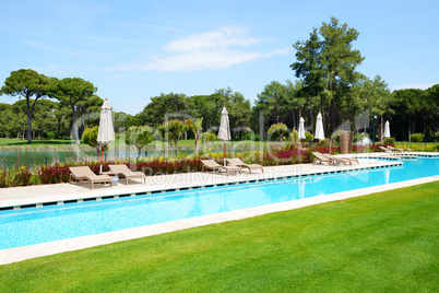 The swimming pool at luxury hotel, Antalya, Turkey