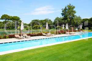 The swimming pool at luxury hotel, Antalya, Turkey
