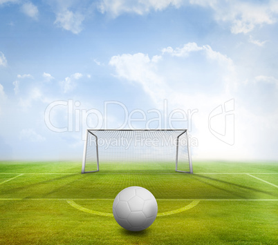 Digitally generated white leather football Digitally generated white leather football