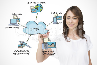 Composite image of businesswoman writing Composite image of businesswoman writing