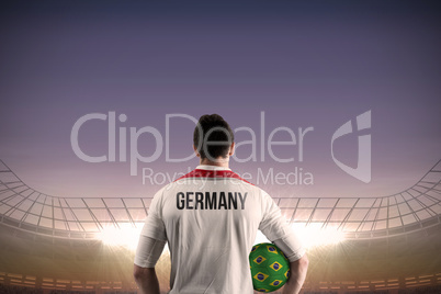 Germany football player holding ball