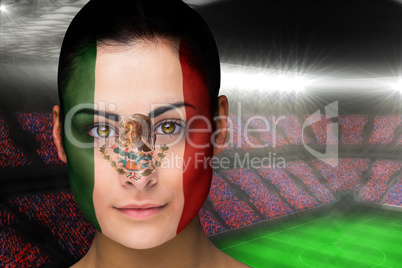 Beautiful mexico fan in face paint
