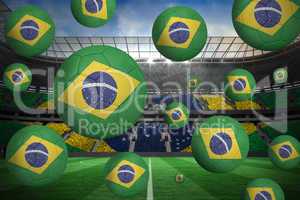 Footballs in brasil flag colours