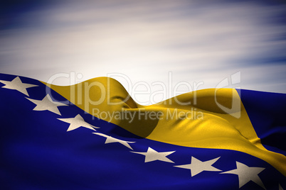 Bosnia flag waving