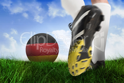 Football boot kicking belgium ball