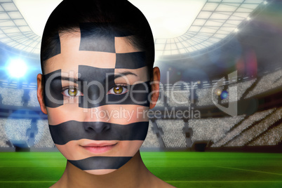 Beautiful greece fan in face paint