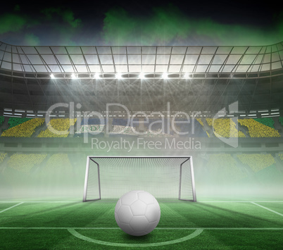 Digitally generated white leather football Digitally generated white leather football