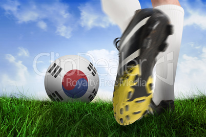 Football boot kicking korea republic ball