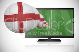 Football in england colours flying out of tv