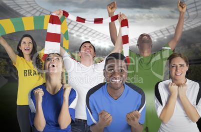 Various football fans