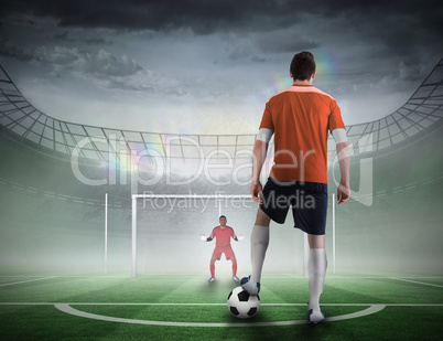 Football player about to take a penalty