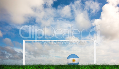 Composite image of football in argentina colours