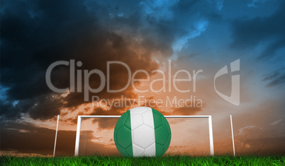 Composite image of football in nigeria colours