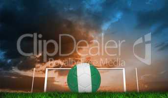 Composite image of football in nigeria colours