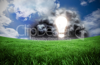 Composite image of light bulb in cloud