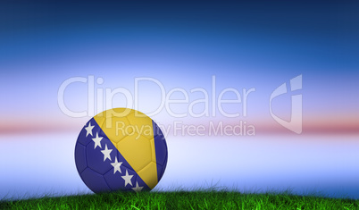 Composite image of football in bosnia and herzegovina colours