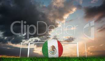 Composite image of football in mexico colours