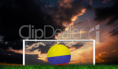 Composite image of football in colombia colours