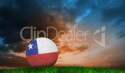 Composite image of football in chile colours