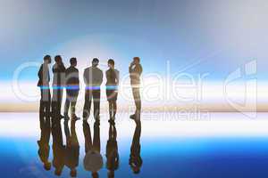 Composite image of business colleagues standing