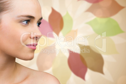 Composite image of smiling blonde natural beauty