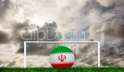 Composite image of football in iran colours