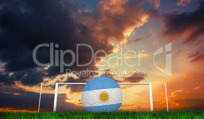 Composite image of football in argentina colours