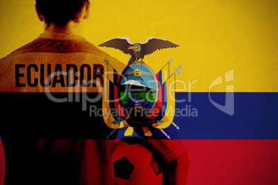 Composite image of ecuador football player holding ball
