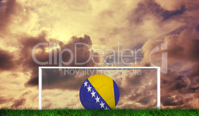 Composite image of football in bosnia and herzegovina colours