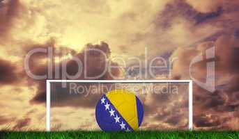 Composite image of football in bosnia and herzegovina colours