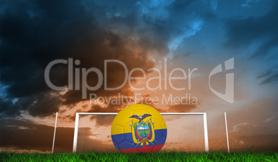 Composite image of football in ecuador colours