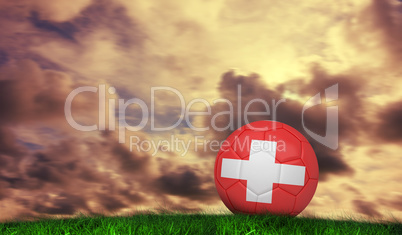 Composite image of football in swiss colours Composite image of football in swiss colours