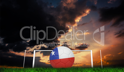 Composite image of football in chile colours