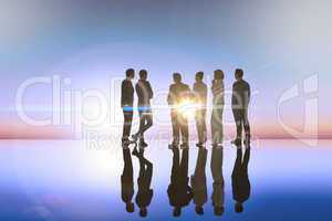 Composite image of business colleagues standing