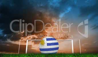 Composite image of football in uruguay colours