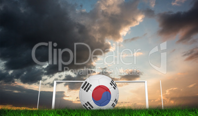 Composite image of football in south korea colours