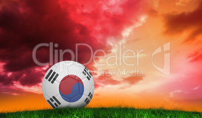 Composite image of football in south korea colours