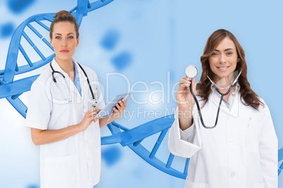 Composite image of female medical team