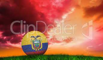 Composite image of football in ecuador colours