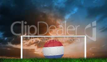 Composite image of football in holland colours