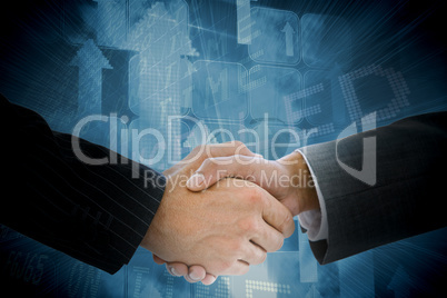 Composite image of business people shaking hands