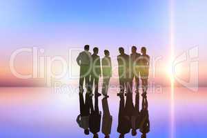 Composite image of business colleagues standing