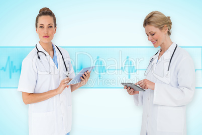 Composite image of female medical team