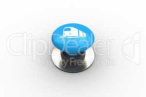 Composite image of train graphic on button