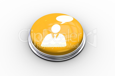 Composite image of businessman and speech bubble graphic on butt