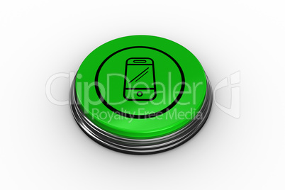 Composite image of smartphone graphic on button