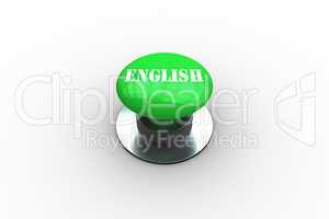 English on digitally generated green push button